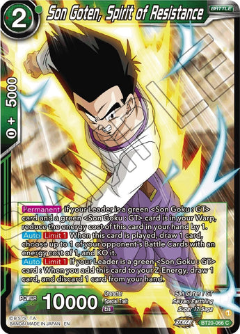 Son Goten, Spirit of Resistance (BT20-066) [Power Absorbed]