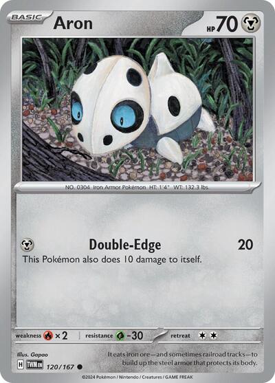 Aron (SV06: Twilight Masquerade) Near Mint Reverse Holofoil - Nick Nack's Full Frontal Attack