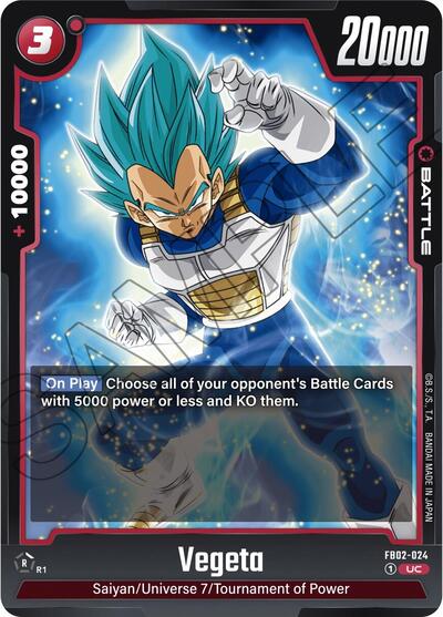 Vegeta FB02-024 (Blazing Aura) Near Mint