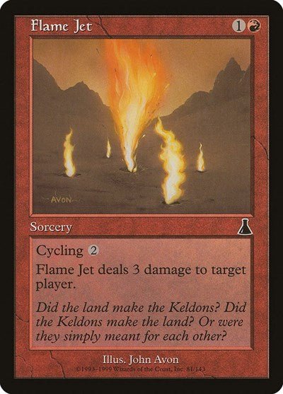Flame Jet (Urza's Destiny) Light Play Foil - Nick Nack's Full Frontal Attack