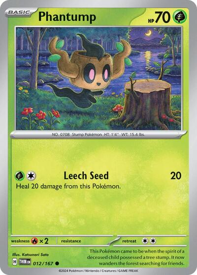 Phantump (SV06: Twilight Masquerade) Near Mint Reverse Holofoil - Nick Nack's Full Frontal Attack