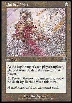 Barbed Wire (Mercadian Masques) Medium Play - Nick Nack's Full Frontal Attack