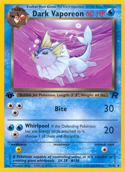 Dark Vaporeon (Team Rocket) Medium Play Unlimited