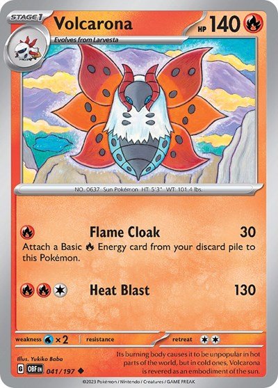Volcarona (Scarlet and Violet: Obsidian Flames) Near Mint - Nick Nack's Full Frontal Attack