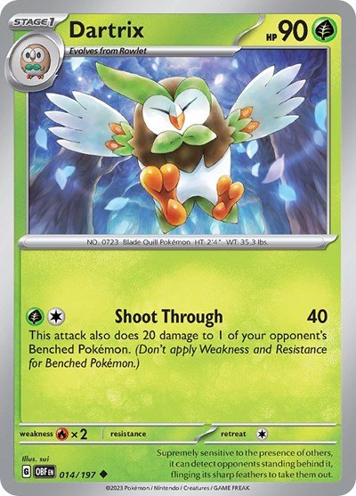 Dartrix (Scarlet and Violet: Obsidian Flames) Near Mint - Nick Nack's Full Frontal Attack