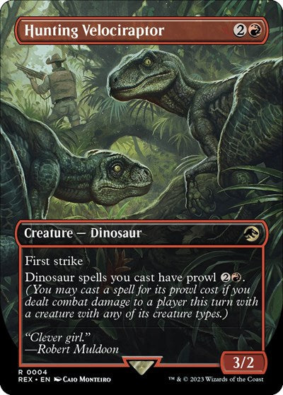 Hunting Velociraptor (Borderless) (Universes Beyond: Jurassic World Collection) Damaged / Poor