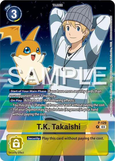T.K. Takaishi P - 129 (Digimon Adventure 02: The Beginning Set) (Digimon Promotion Cards) Near Mint Foil - Nick Nack's Full Frontal Attack