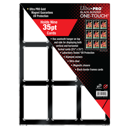 35PT 9-Card Black Border UV ONE-TOUCH Magnetic Holder