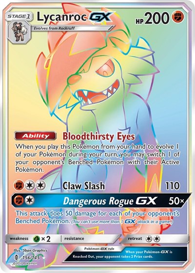 Lycanroc GX (Secret) (SM - Guardians Rising) Near Mint Holofoil