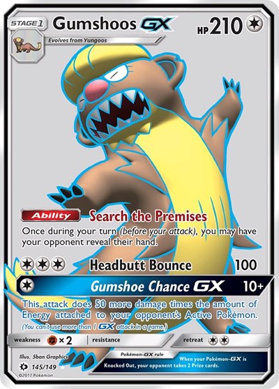 Gumshoos GX (Full Art) (SM Base Set) Near Mint Holofoil