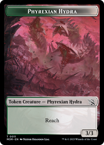 Monk // Phyrexian Hydra (11) Double-Sided Token [March of the Machine Tokens]