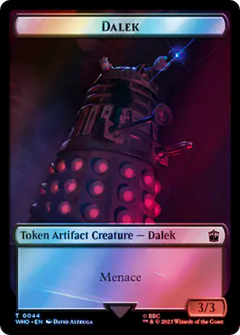 Dalek // Alien Salamander Double-Sided Token (Surge Foil) [Doctor Who Tokens]