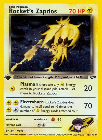 Rocket's Zapdos (Gym Challenge) Medium Play Holofoil Unlimited