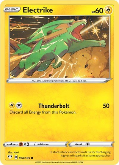Electrike (SWSH03: Darkness Ablaze) Near Mint - Nick Nack's Full Frontal Attack
