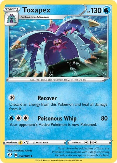 Toxapex (SWSH03: Darkness Ablaze) Near Mint - Nick Nack's Full Frontal Attack