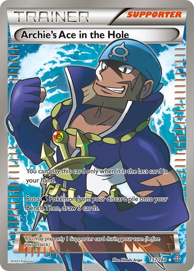 Archie's Ace in the Hole (157 Full Art) (XY - Primal Clash) Heavy Play Holofoil