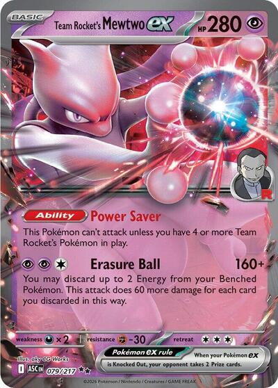 Team Rocket's Mewtwo ex - 079 (ME: Ascended Heroes) Near Mint Holofoil - Nick Nack's Full Frontal Attack