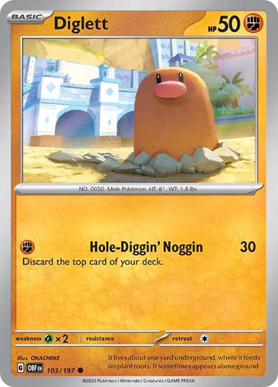 Diglett (Scarlet and  Violet: Obsidian Flames) Near Mint