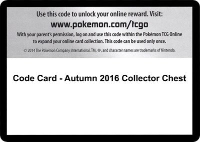 Code Card - Autumn 2016 Collector Chest (XY - Evolutions) Near Mint