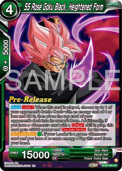 SS Rose Goku Black, Heightened Form (Ultimate Advent Pre-Release Cards) Near Mint