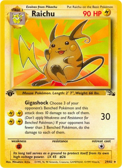 Raichu (29) (Fossil) Medium Play Unlimited