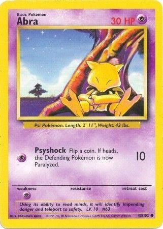 Abra (Base Set) Light Play Unlimited