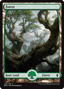 Forest (274) (Full Art) (Battle for Zendikar) Near Mint - Nick Nack's Full Frontal Attack
