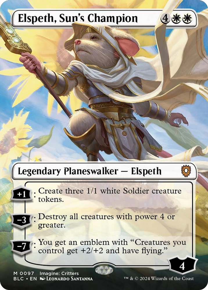 Elspeth, Suns Champion (Borderless) [Bloomburrow Commander]