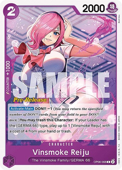 Vinsmoke Reiju (068) (Wings of the Captain Pre-Release Cards) Near Mint