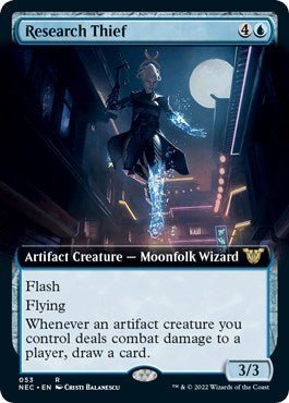 Research Thief (Extended Art) (Commander: Kamigawa: Neon Dynasty) Near Mint - Nick Nack's Full Frontal Attack