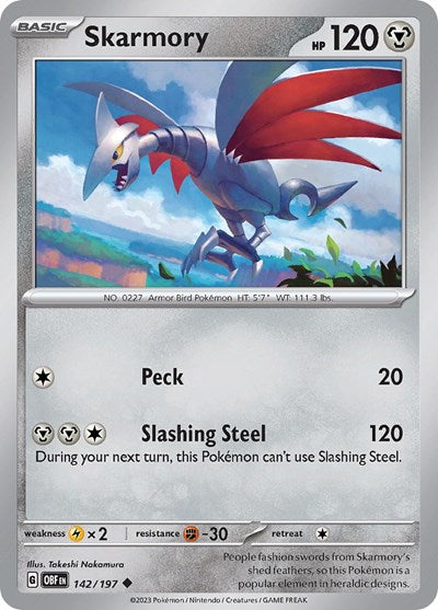 Skarmory (Scarlet and  Violet: Obsidian Flames) Near Mint