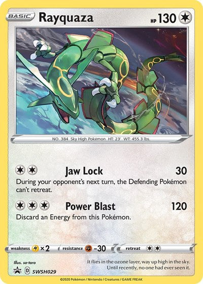 Rayquaza - SWSH029 (SWSH: Sword & Shield Promo Cards) Near Mint Holofoil