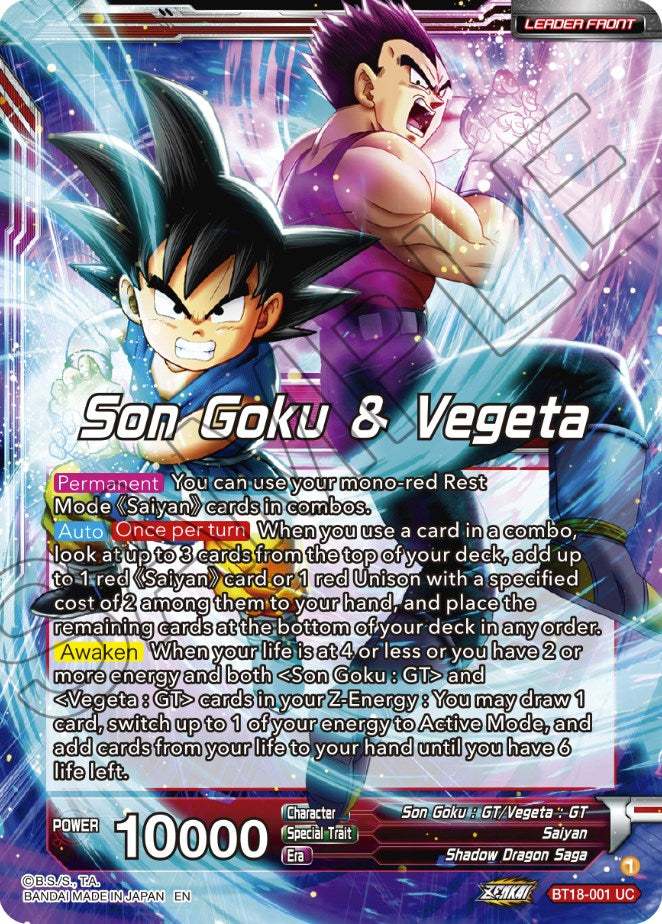 Son Goku &amp; Vegeta // SS4 Son Goku &amp; SS4 Vegeta, In It Together (BT18-001) [Dawn of the Z-Legends] 