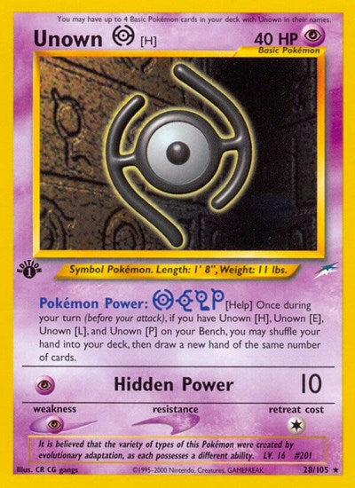 Unown (H) (Neo Destiny) Medium Play 1st Edition