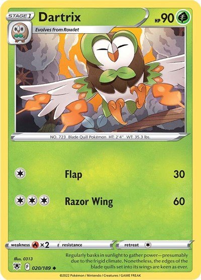 Dartrix (SWSH10: Astral Radiance) Near Mint - Nick Nack's Full Frontal Attack