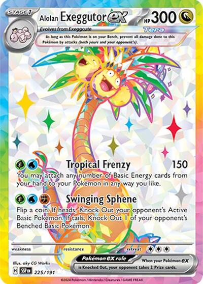 Alolan Exeggutor ex - 225 (SV08: Surging Sparks) Near Mint Holofoil