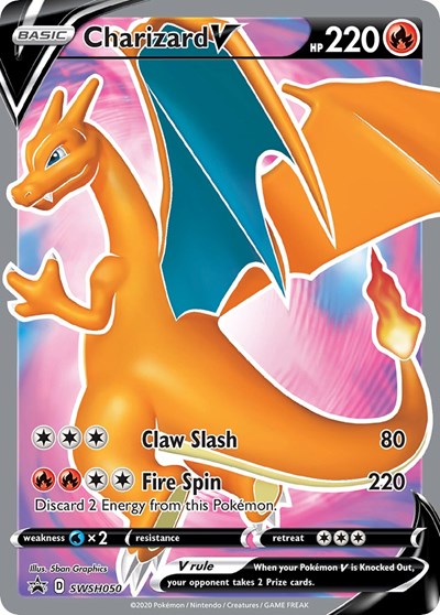 Charizard V - SWSH050 (SWSH: Sword & Shield Promo Cards) Near Mint Holofoil