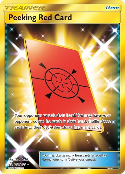 Peeking Red Card (Secret Rare) (SM - Ultra Prism) Near Mint Holofoil