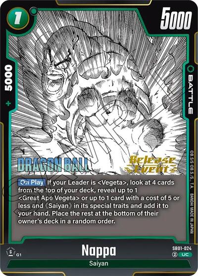Nappa (Manga Booster 01 Release Event Cards) Near Mint