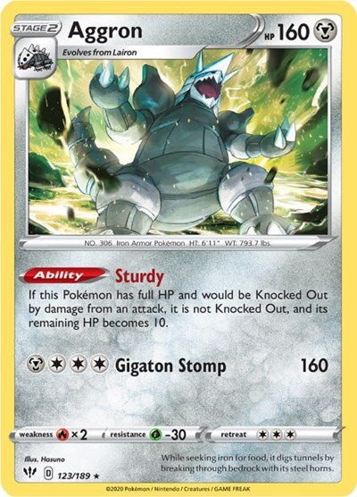 Aggron (SWSH03: Darkness Ablaze) Near Mint Holofoil - Nick Nack's Full Frontal Attack