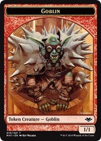 Goblin (010) // Emblema - Serra the Benevolent (020) Token de doble cara [Tokens de Modern Horizons] 