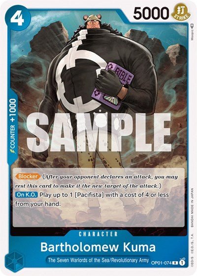 Bartholomew Kuma (Romance Dawn) Near Mint Foil - Nick Nack's Full Frontal Attack