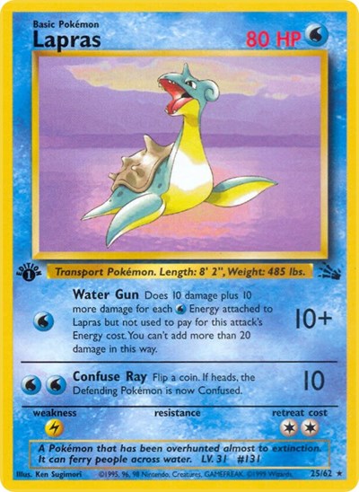 Lapras (25) (Fossil) Heavy Play Unlimited