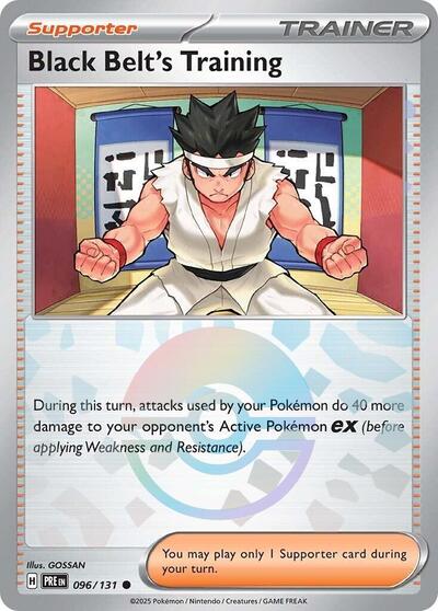 Black Belt's Training - 096/131 (Poke Ball Pattern) (SV: Prismatic Evolutions) Near Mint Holofoil - Nick Nack's Full Frontal Attack