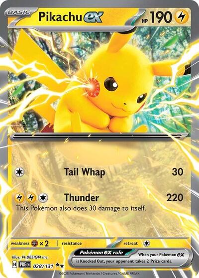 Pikachu ex - 028 (SV: Prismatic Evolutions) Near Mint Holofoil
