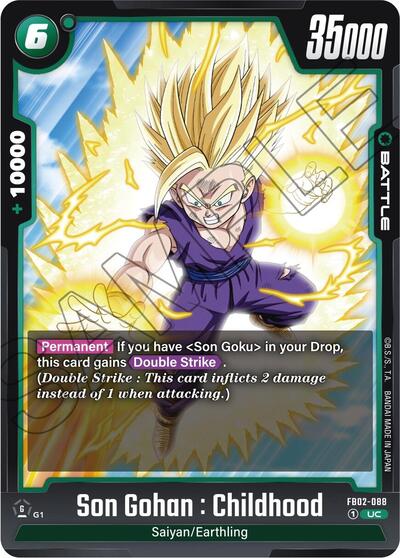 Son Gohan : Childhood FB02-088 (Blazing Aura) Near Mint