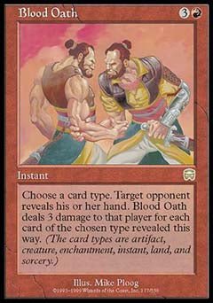 Blood Oath (Mercadian Masques) Heavy Play - Nick Nack's Full Frontal Attack