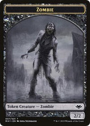 Zombie // Jeton double face Golem [Jetons Horizons modernes] 