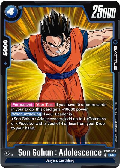 Son Gohan : Adolescence (Wish For Shenron) Near Mint - Nick Nack's Full Frontal Attack