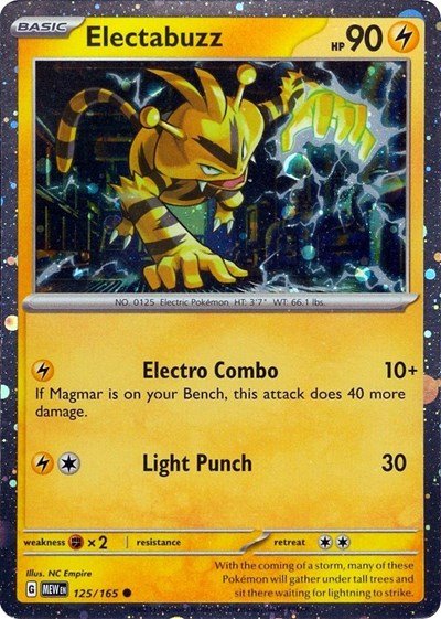 Electabuzz - 125/165 (Cosmos Holo) (Miscellaneous Cards & Products) Near Mint Holofoil - Nick Nack's Full Frontal Attack